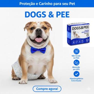 Imagem de Fralda para cachorro,Pet Macho ,M,G -12 unidades -Envio Imediato - Dog