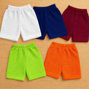 Imagem de Kit com 3 Shortinhos Bebê Bermuda Tapa Fralda Infantil Dry Fit Secagem
