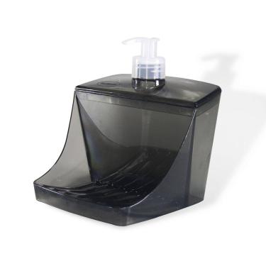 Imagem de Porta Detergente Dispensador Líquido Cozinha Dispenser Preto Fumê,500 ml