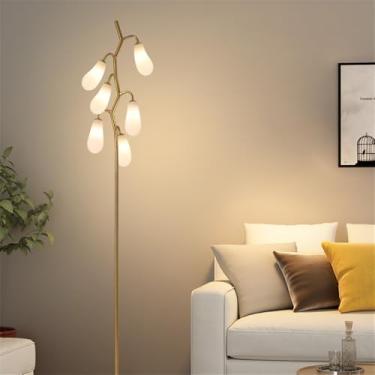 Imagem de OUFULA Criatividade Moderna Piso Lâmpada Sala de Estar Quarto Sala de Jantar Villa Hotel Home Decor Standing Lights (A)