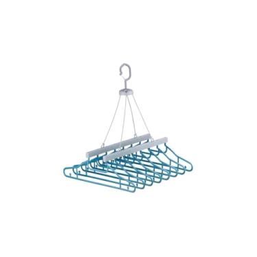 Imagem de Varal Premium com 8 Cabides, Plástico, Cores Sortidas, 47x35,5x13,5cm, Compacto, para Secar e Organizar Roupas