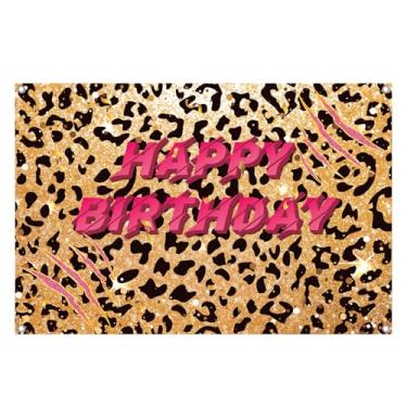 Imagem de Painel de Fundo com Estampa de Leopardo para Aniversário, 150x100cm Painel Fundo com Estampa Chita Rosa Fotografia Adereços Cabine Fotos para Mulheres e Meninas