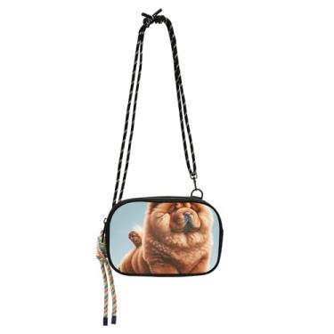 Imagem de TSENQUE Bolsas pequenas transversais femininas bolsa de ombro bolsa de viagem mini carteira para celular filhote de cachorro yoga chow chow cachorro