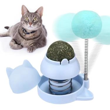 Imagem de Bolas de erva-de-gato para gatos - Bolhas de catnip rotativas saudáveis ​​que grudam na parede,Gato lambendo bolas para gatos, parede de bolhas de catnip para limpeza de dentes de gato