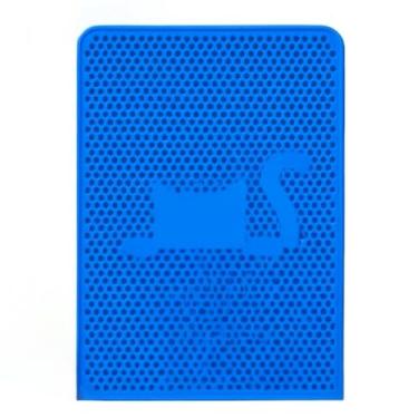 Imagem de Tapete Limpa Patas Higiênico Para Gatos Anti Sujeira Coletor De Areia Dupla Camada- Antiaderente e Lavável - Remove Grãos das Patinhas Antes de Espalhar pela Casa(Azul,3 Unidades)