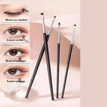 Imagem de 4 pincéis de maquiagem, pincel de polimento de base, corretivo, ferramentas de maquiagem, cabo longo, base oblíqua, pincel de maquiagem