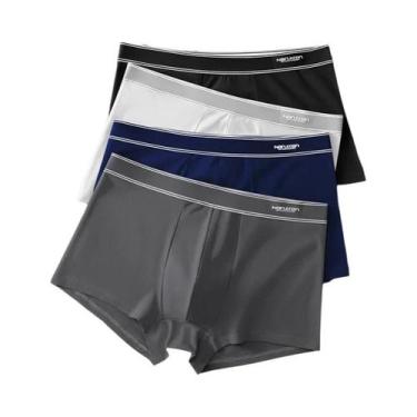 Imagem de Shorts Boxer De Algodão Masculinos 4 Peças, Roupa Íntima Sexy Para Hom