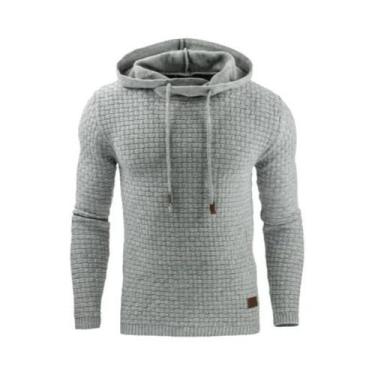 Imagem de Moletom Casual Oversize Quente Em Cor Sólida Com Zíper Para Homens E M