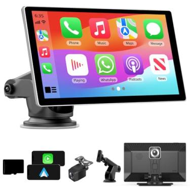 Imagem de Tela Carplay para carro, tela sensível ao toque de 22 cm, suporte estéreo portátil para carro, sem fio, Apple CarPlay/Android Auto/Miracast/Bluetooth/Siri/Navegação