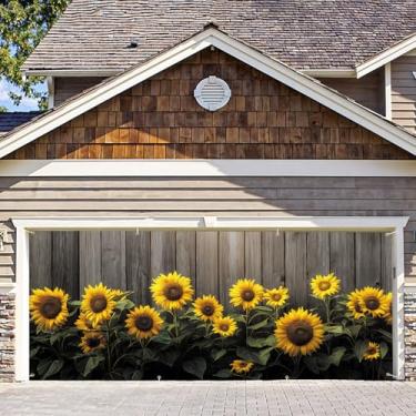 Imagem de 6 * 13FT Primavera Girassol Decoração de Porta de Garagem Faixa de Porta de Garagem para Exterior Interior Festa Primavera Grande Cenário de Quintal