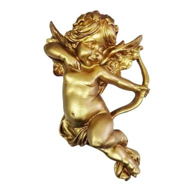 Imagem de Bothyi Escultura de parede de anjo, estátua de anjo colecionável, decoração criativa de parede de Cupido, estatueta de resina para bar, sala de jantar,