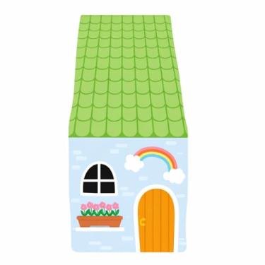 Imagem de Remerry Vaso de cerâmica em forma de casa 6 x 9 cm, mini vaso feito à mão, pequeno recipiente de flores decorativo para sala de estar, quarto, casa de fazenda, decoração de mesa, presente de