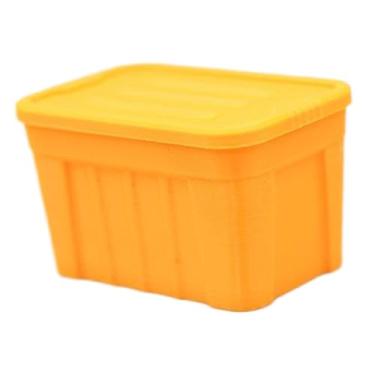 Imagem de TTETTZ Organizador de enfeites em miniatura na escala 1/12 com tampa para acessórios de maquetes de cenários, Laranja