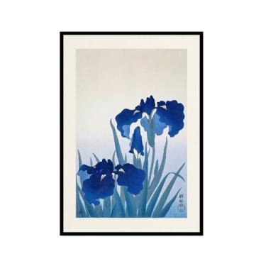 Imagem de Galeria japonesa impressões de arte de parede vintage onda Ukiyo-e pôster Katsushika Hokusai Kanagawa pintura em tela sala de estar decoração de casa (SKU3,20.3x30.5 cm = (20x30cm), moldura preta para