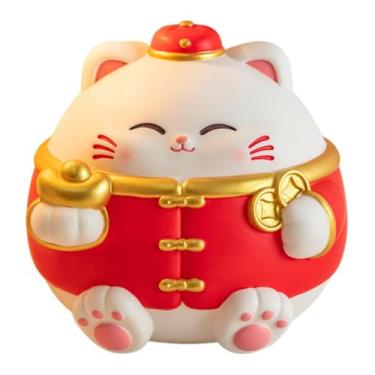 Imagem de Fenteer Estátua de Gato da Sorte em, Cofrinho em Forma de Porquinho, Objeto de Decoração para Mesa, Centro de Mesa ou Armário de Entrada, Lingote Pequeno