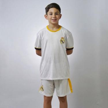 Imagem de Conjunto Real Madrid Símbolo Mini Craque - Camisa + Shorts - Infantil,