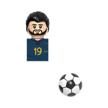 Imagem de Modelo De Brinquedo Mini Blocos De Construção De Jogadores De Futebol 