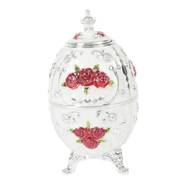 Imagem de Fenteer Porta-palitos automático de mesa, enfeite para palitos, estojo com design vintage, recipiente para palitos para sala de chá, Prata E Vermelho