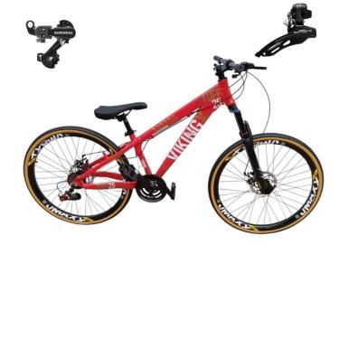 Imagem de Bicicleta 26 VikingX T25 24v Freeride Cambios SHIMANOS  Indexado Pneu Slick Fino Fx Amarela1.50-Unissex
