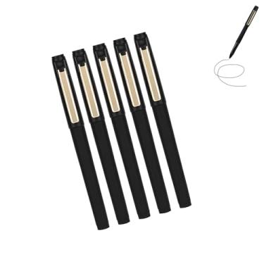 Imagem de GZBABY Caneta exclusiva, 5 peças, caneta de gel com barril fosco para escritório, tinta preta, refis de grande capacidade, 1 mm