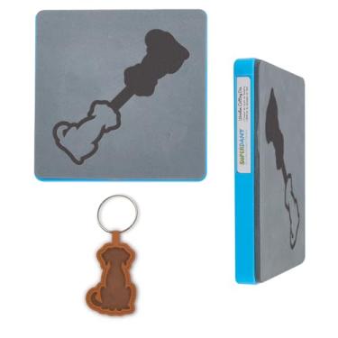 Imagem de SUPERDANT Chaveiro de couro para cachorro, pingente, chaveiros, decorativo, cortador de madeira, couro, corte, artesanato, couro, fabricação de couro, presentes feitos à mão para homens e mulheres