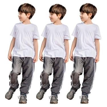 Imagem de 3 Calças Infantil Tactel Jogger Punho Na Barra Agasalho 018 - FR, 3 ci