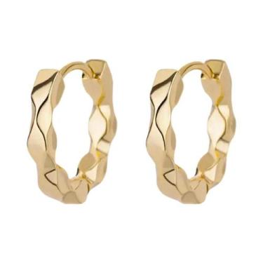 Imagem de Brincos De Argola Quadrados Em Aço Inoxidável Banhados a Ouro Para Mul