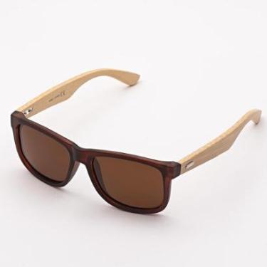 Imagem de Óculos De Sol Unissex Haste De Bambu Quadrado / Justin- Óculos Sunrise-Masculino