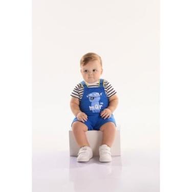 Imagem de Conjunto oMar para Bebê Menino com Body e Jardineira Três e Já-Masculino
