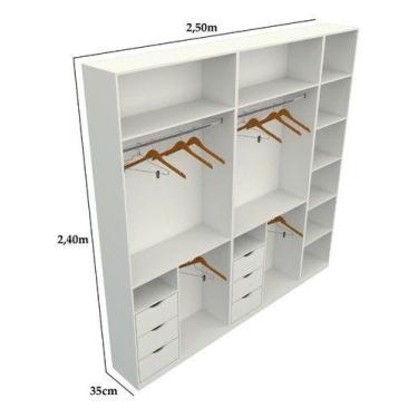 Imagem de Kit Closet Armário Colmeia Cabideiro M61 (roupa, Sapateira) - VETORIAL