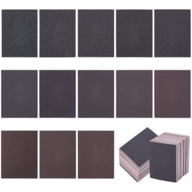 Imagem de BENECREAT Pacote com 26 blocos de esponja de lixamento, 3 estilos de lixa seca úmida com ferramentas de esponja de polimento, kit de reparo de carpintaria automotivo, almofada de cor de café durável