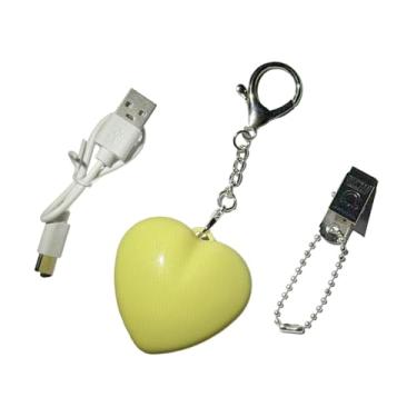 Imagem de FashionCha Lanterna Noturna em Formato de Coração com Chaveiro, Ideal para O Dia Dos Pais, Amarelo, Tamanho real