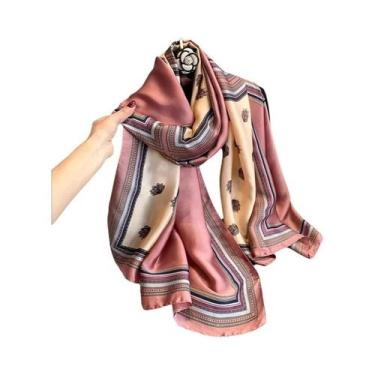 Imagem de Lenço de primavera feminino design de luxo material de poliéster lenço