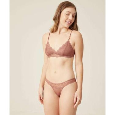 Imagem de Calcinha Bíquini Recorte Renda Marisa-74916, Marrom, GG