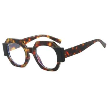 Imagem de VFDHN Óculos de Sol Feminino Fashion Polygon Bicolor Vintage Laranja Degradê UV400 Masculino Punk (13160-C9)