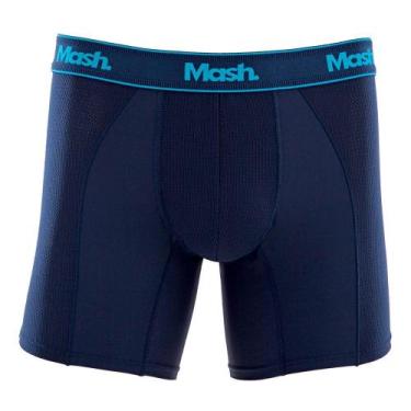 Imagem de Cueca Boxer Mash Masculina Microfibra Active Elástico - Click, Azul ma