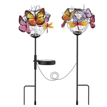 Imagem de Luz decorativa de jardim primavera jardim luz decorativa bola borboleta lâmpada transfronteiriça bola borboleta solar tomada de aterramento luz primavera jardim luz decorativa led pátio externo