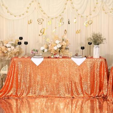 Imagem de Eternal Beauty Toalha de mesa laranja, 152 x 300 cm, retângulo, toalha de mesa para bolo, sobremesa, exposição, festa, eventos de aniversário