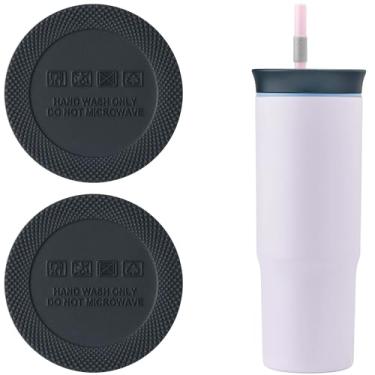 Imagem de Soledea Almofadas inferiores de silicone com adesivo, capas de borracha antiderrapantes para copo de viagem isolado de camada tripla de aço inoxidável Owala, 680 g