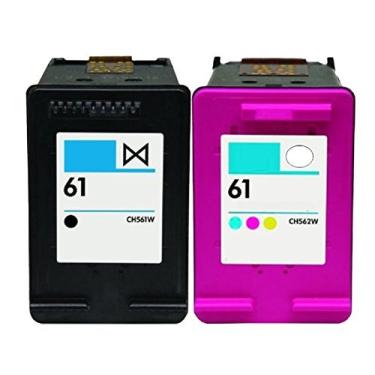 Imagem de OCProducts Cartucho de tinta recarregado para HP 61 para impressoras Envy 4500 5530 Deskjet 1010 3050 2540 2050 Officejet 2620 (1 preto 1 cor)
