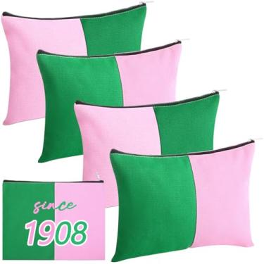 Imagem de Abbylike Pacote com 4 lembrancinhas de festa rosa e verde bolsa de cosméticos bolsas de maquiagem de bruxa rosa verde bolsa com zíper bolsa de presente de bruxa acessórios para mulheres príncipes