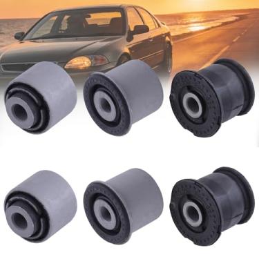 Imagem de Slakerbe Conjunto de 6 buchas de junta inferior traseira compatíveis com Honda Civic 2001-2005 CRV 2002-2006, 1204129 1204130 1203611 Bucha do braço de controle de suspensão 52365S5A802 52365S5A024