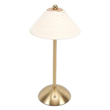 Imagem de Luocute Abajur, Corda de Tecido à Mão, LED Recarregável Sem Fio Com Controle de Toque Regulável de Temperatura de 3 Cores, para Quarto, Sala de Estar, Jantar, Decoração de (Branco)