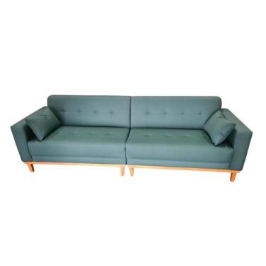 Imagem de Sofá  Gianni Bipartido Tecido Acquablock Pé Base Madeira  250cm - 4R E