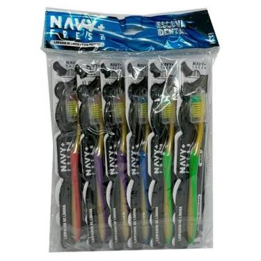 Imagem de Escova De Dente Média Com Capa N4024 12Un  Navy Fresh
