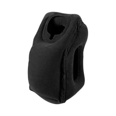 Imagem de Almofada Inflável Flocada Para Viagem, Apoio De Pescoço E Queixo Para 