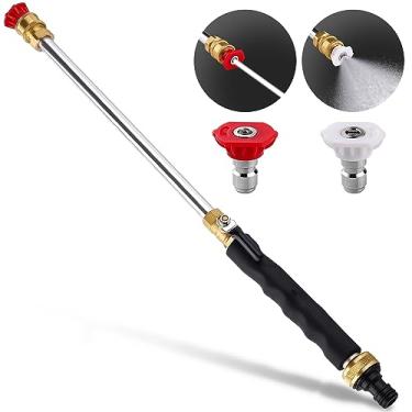 Imagem de Belkid Lavadora elétrica com bico de jato atualizado para mangueira de jardim, inclui 2 bocais de alta pressão e conectores rápidos | Ferramentas de lavagem de alta pressão Hydro Jet