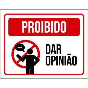 Imagem de Kit 3 Placas Proibido Dar Opinião Desenho