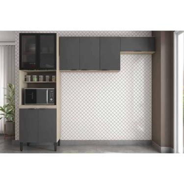 Imagem de Kit Modulado Demóbile 3 Peças Firenze C3P52 Avena/Grafito