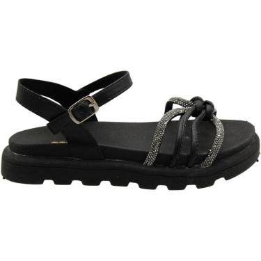 Imagem de Sandália Infantil Camin Tiras Strass Nózinho Duplo Menina